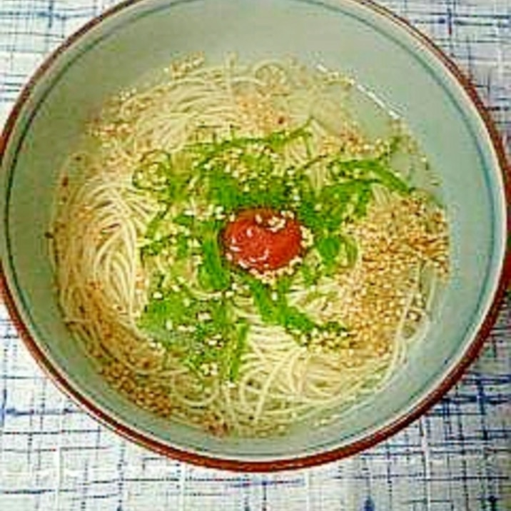 お鍋ひとつで 梅しそ温素麺 レシピ 作り方 By ティア アスラン 楽天レシピ